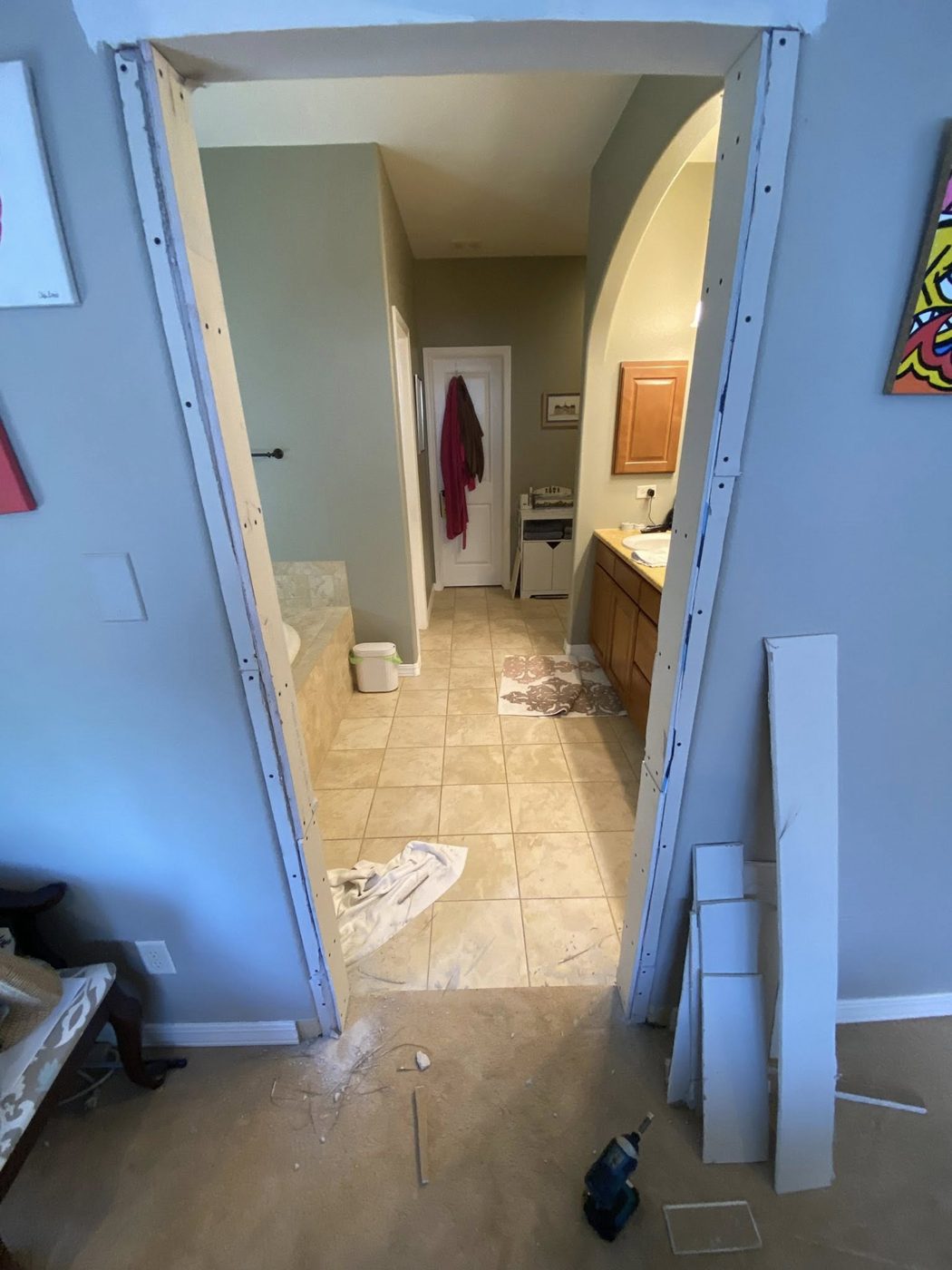 Doorway framing before drywall