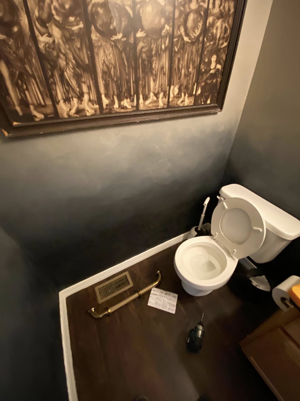 Toilet reinstalled in bathroom