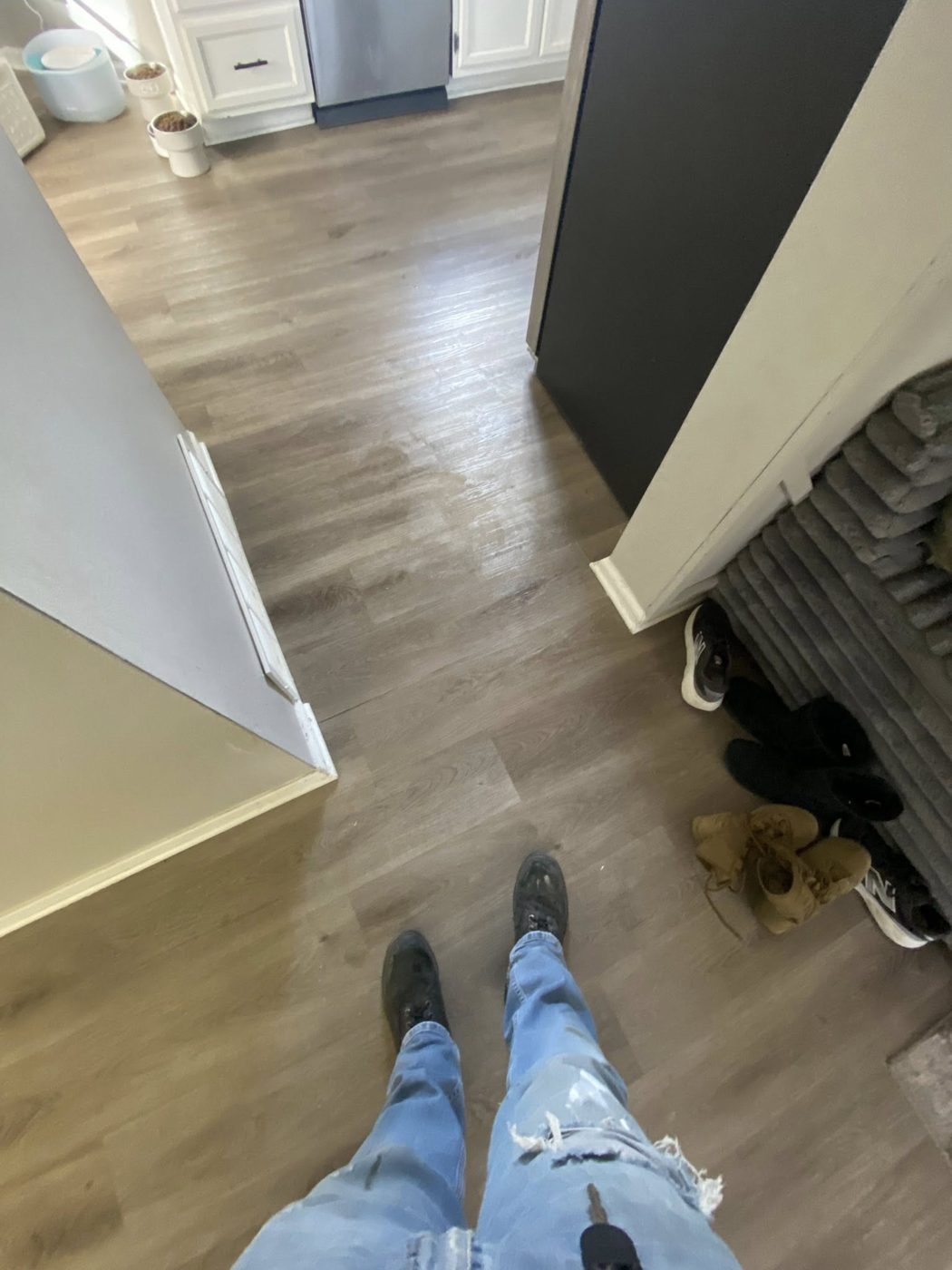 Newly installed vinyl plank floor