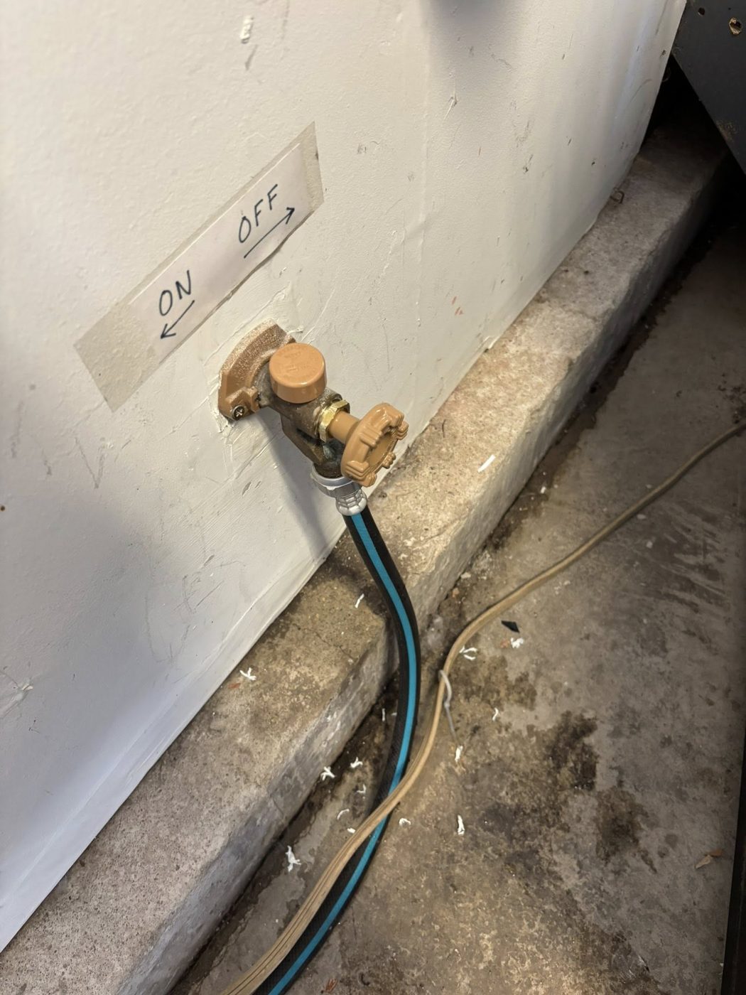 Water shutoff valve before hookup